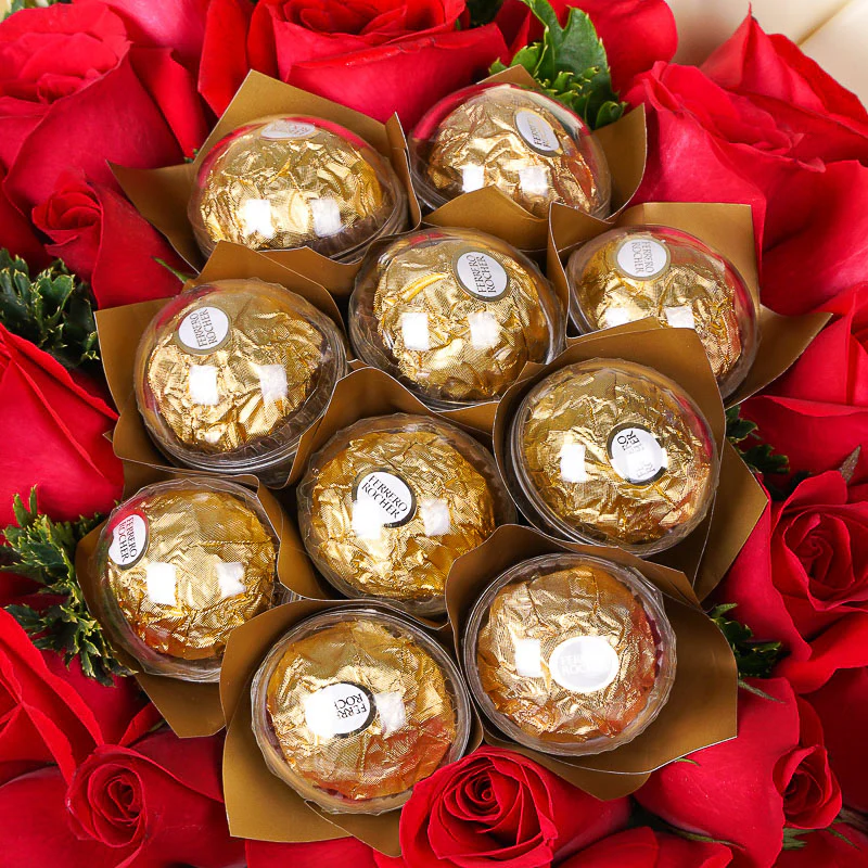 30 Red Roses and Ferrero