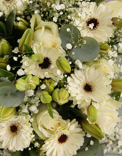 With Sympathy Lilies and Roses Arrangement