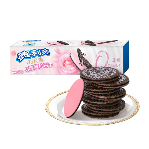 Oreo Crispy Thin Cookies Rose Flavor Zero Sugar 95g