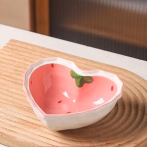 Strawberry Collection - Heart-Shaped Ceramic Bowl
