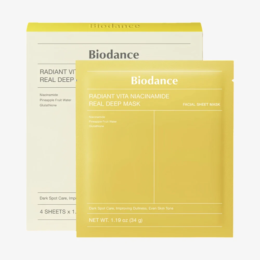 BIODANCE Radiant Vita Niacinamide Real Deep Mask 4pcs
