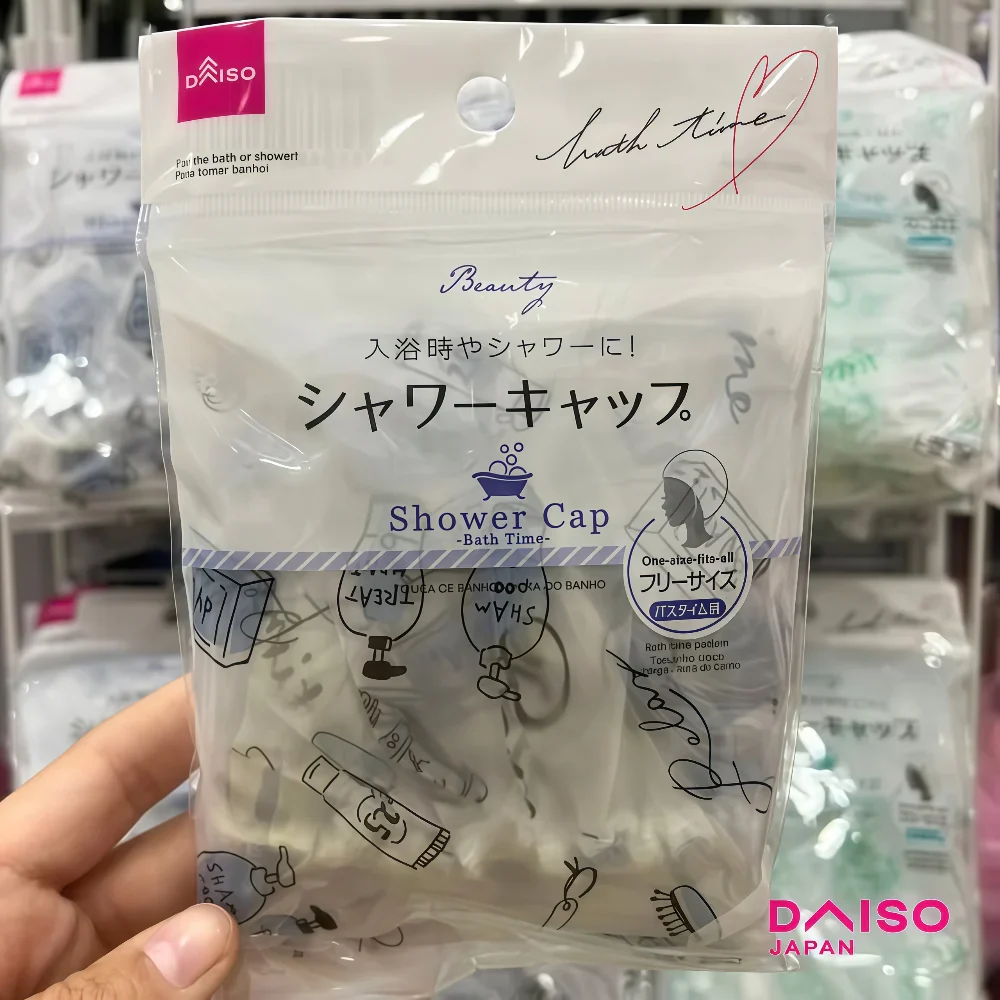 DAISO Shower Cap Bath Time
