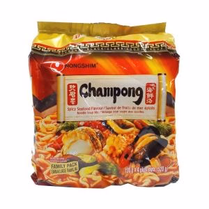Nongshim Champong Ramen Spicy Seafood Flavor (4 Bags)