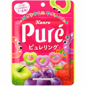 Kanro Puree Ring Gummy (Apple, Grape & Strawberry Flavor) 63g