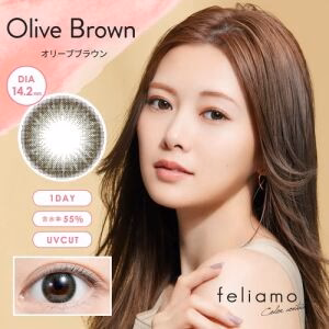 FELIAMO Daily Contact Lens (Olive Brown) (10 Lenses) -3.50