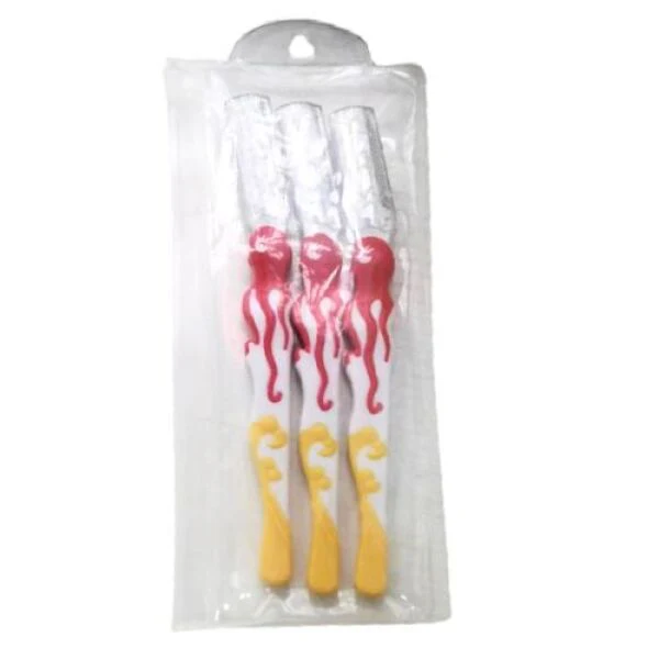 MG Cartlan Eyebrow Razor Red & Yellow 3pcs