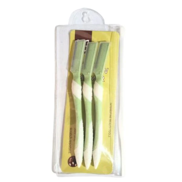MG Cartlan Eyebrow Razor Green & White 3pcs