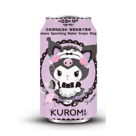 HIGH UP Ramune Sparkling Water Grape Wagashi Flavor KUROMI 330ml