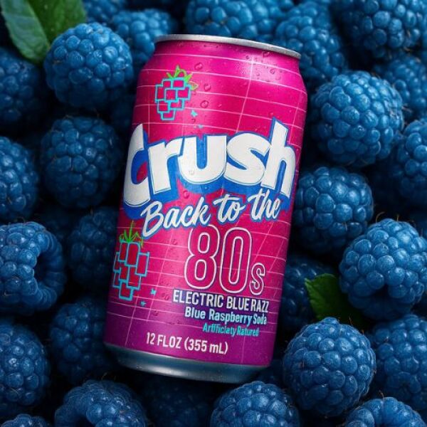 Crush back to the 80's Electric Blue Razz Soda (Blue Raspberry Flavor) 355ml