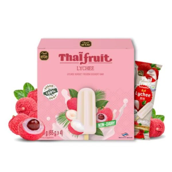 ETE Lychee Sorbet Frozen Dessert Bar 4pcs