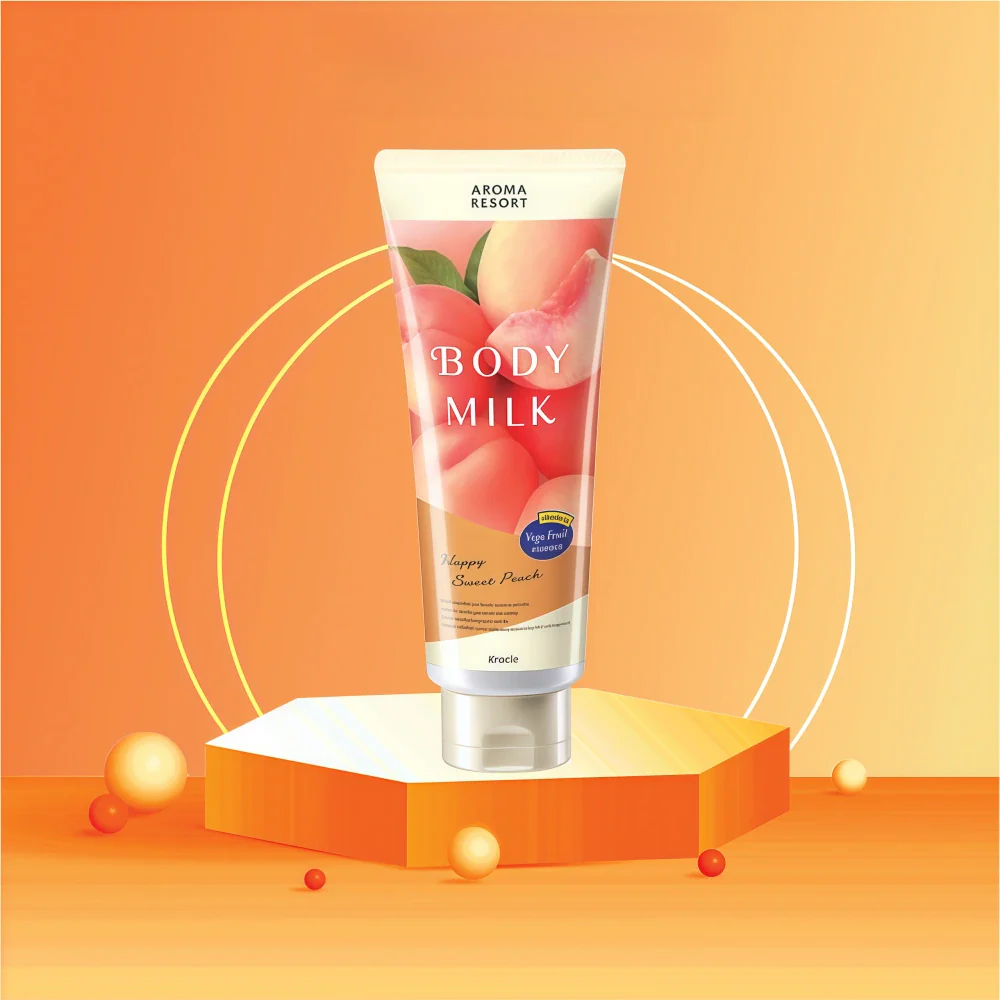 KRACIE Aroma Resort Body Milk Happy Sweet Peach 200g