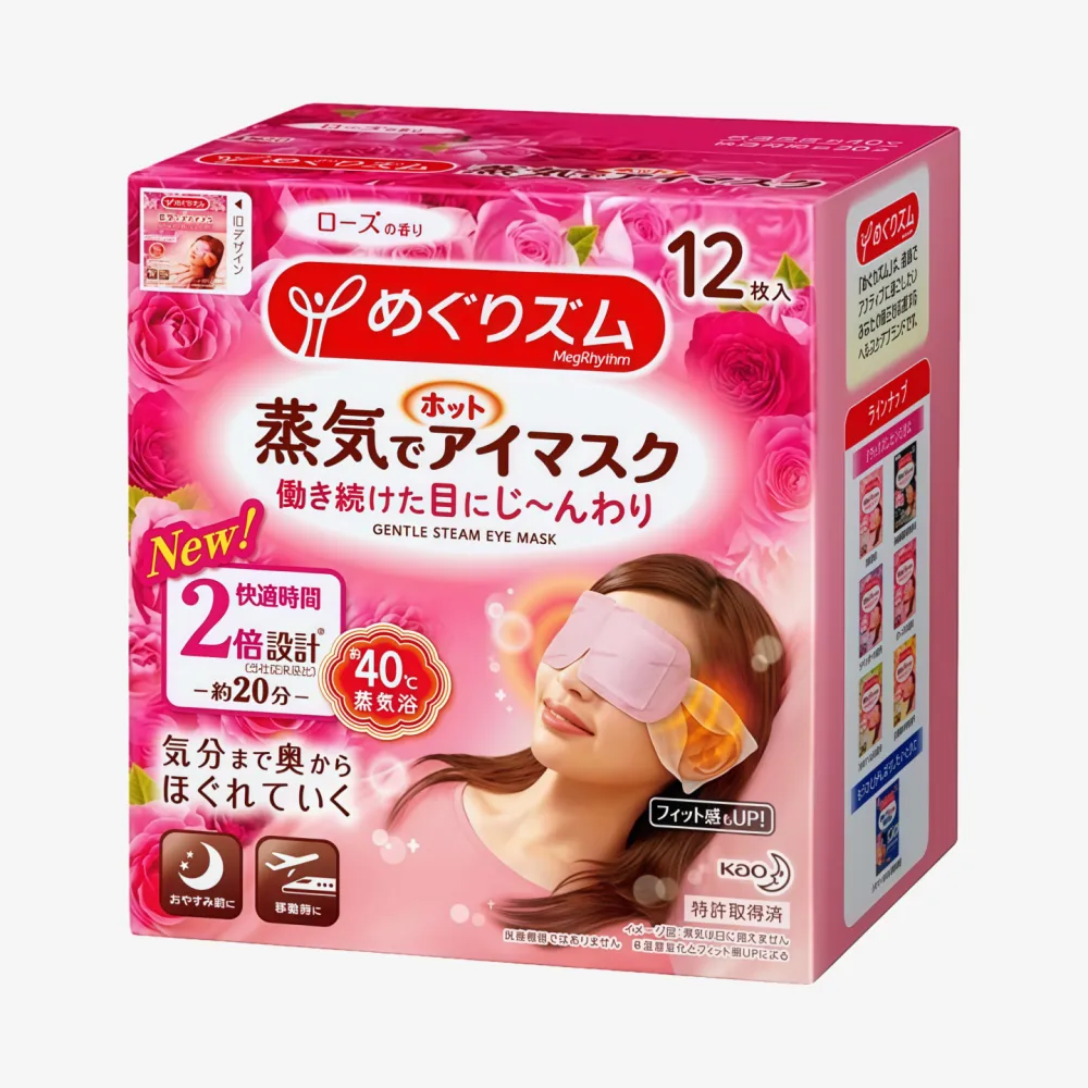 KAO MegRhythm Warm Steam Eye Mask Rose 12 Sheets