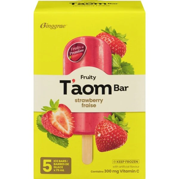Binggrae Fruity T'aime Bars Flat Strawberry 75ml*5 Pieces