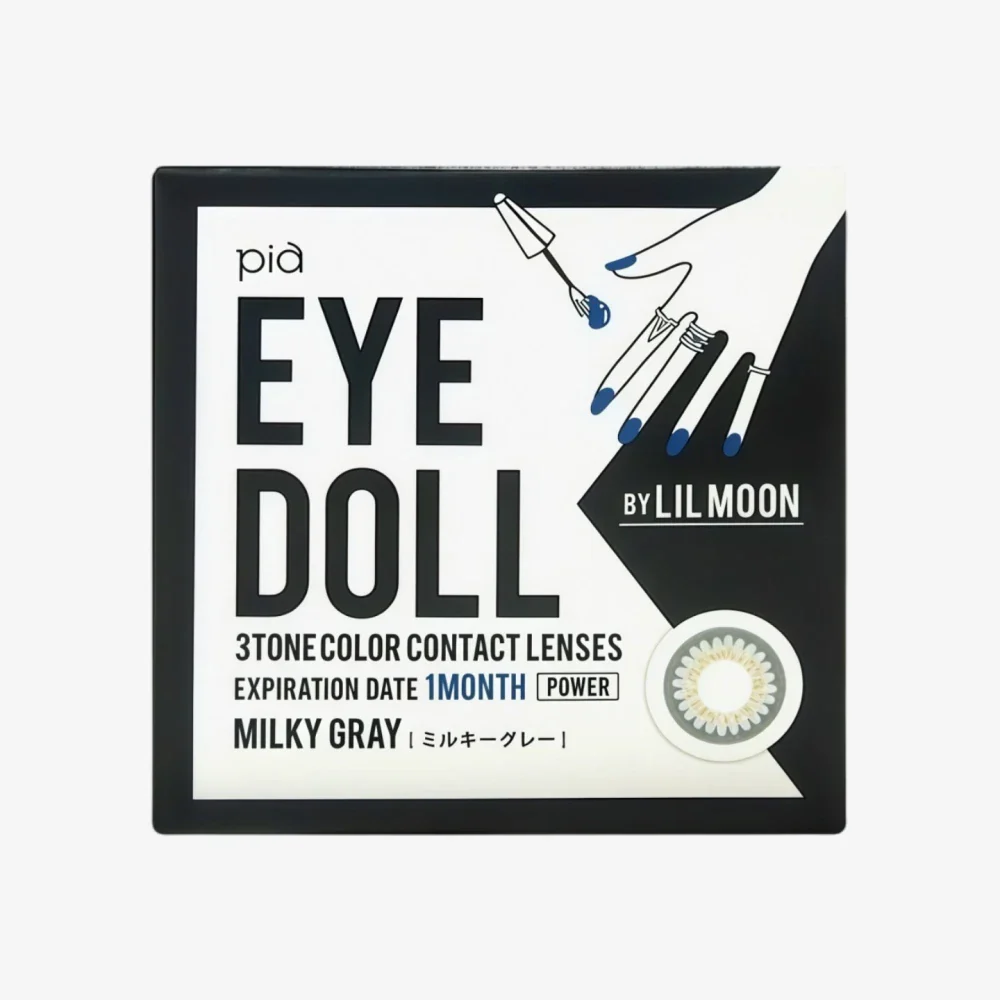 LIL MOON Monthly Contact Lens (Milky Gray) (1 Lens) -2.00