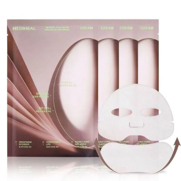 MEDIHEAL Retinol Collagen Cream Lifting Mask 4pcs