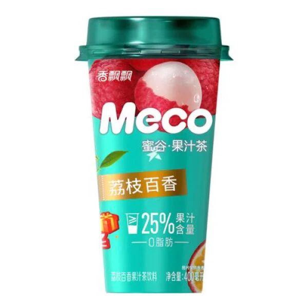 Xiang Piao Piao Meco Fruit Tea Lychee & Passion Fruit Flavor 400 ml