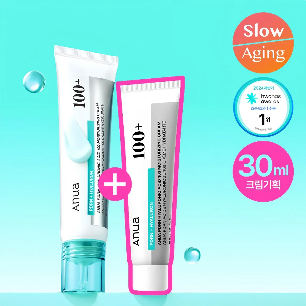 Anua PDRN Hyaluronic Acid 100 Moisturizing Cream 60ml Set (+30ml)
