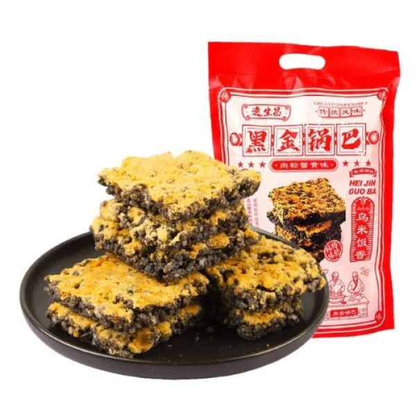Yishengchang Black Gold Rice Cracker with Meat Floss and Crab Roe Flavor 208g