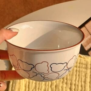 Happy Bear Cute Paint Bowl - Outline Bear