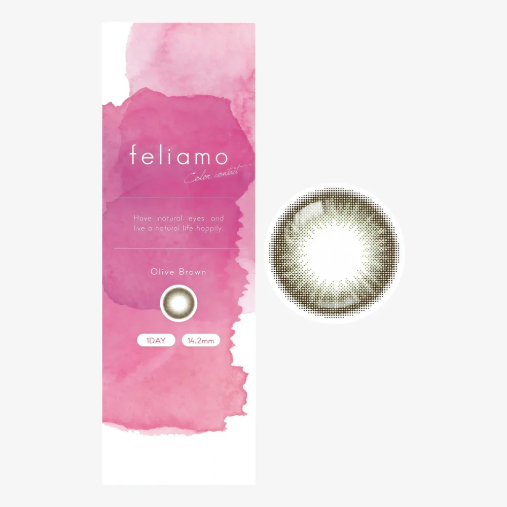 FELIAMO Daily Contact Lens (Olive Brown) (10 Lenses) -3.00