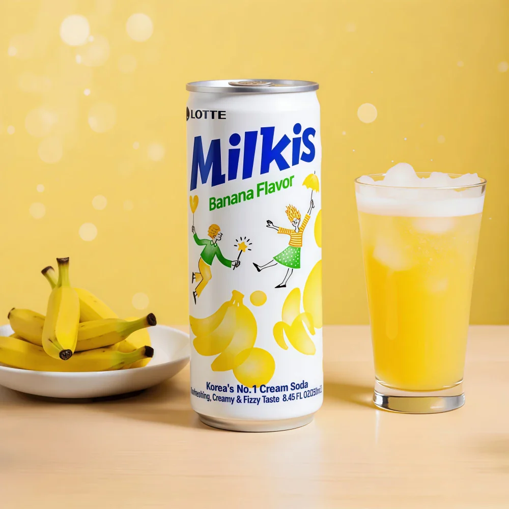 LOTTE Milkis Carbonated Drink (Banana Flavor) 250ml