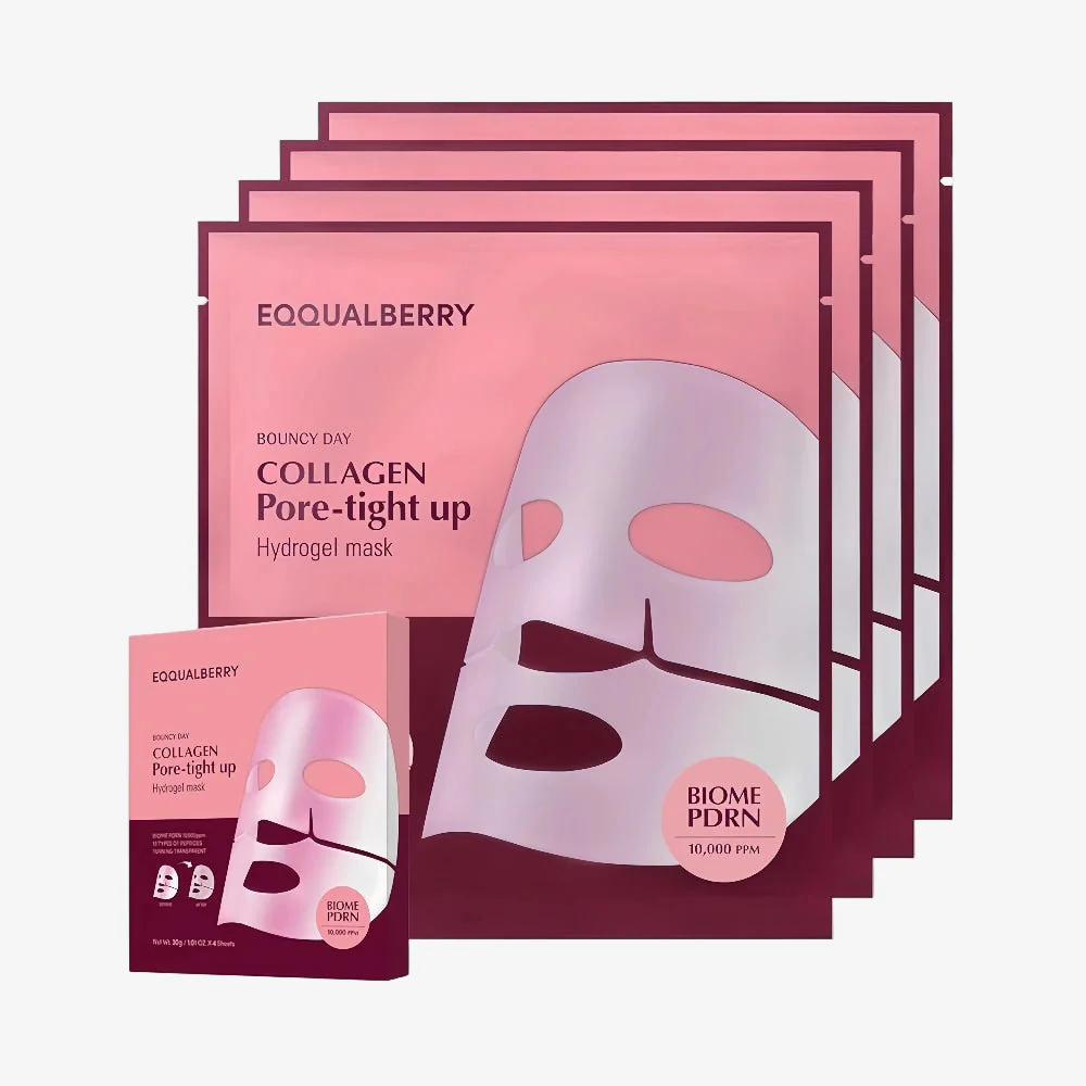 EQQUALBERRY Collagen Pore-Tight Up Hydrogel Mask x4