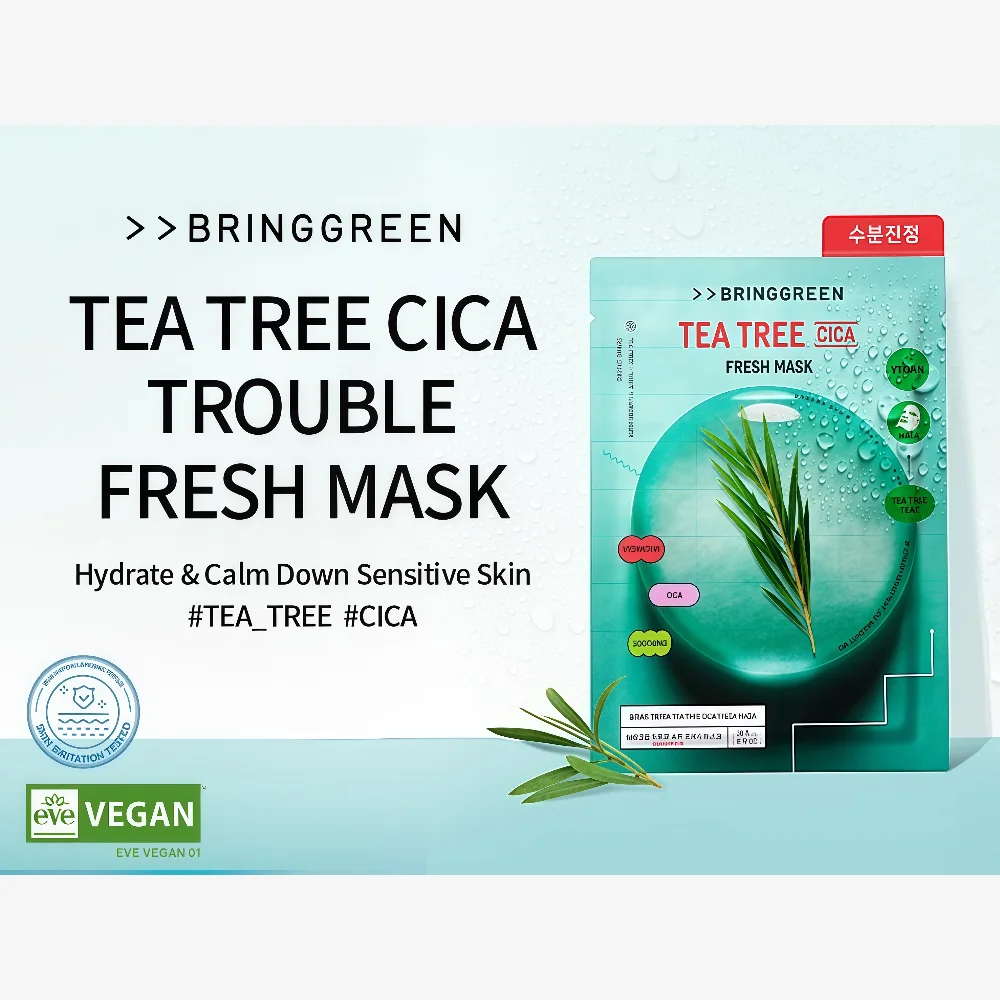 BRING GREEN Tea Tree CIca Fresh Mask 10 pcs