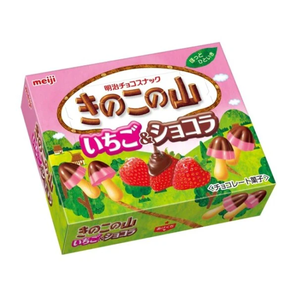 Meiji mushroom mountain ( strawberry & chocolate ) 64g