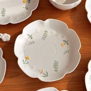 Delicate Floral Ceramic Plate