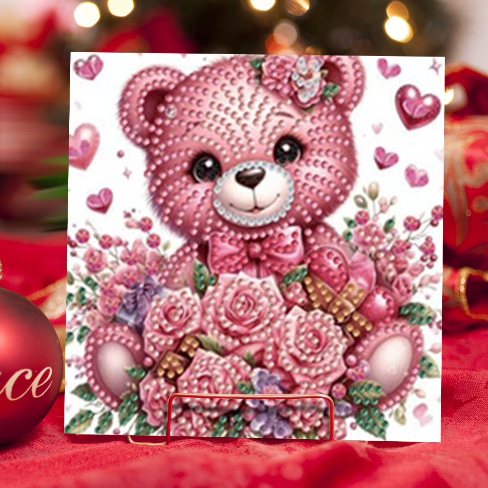 6Pcs DIY Diamond Painting Greeting Card - Bear
