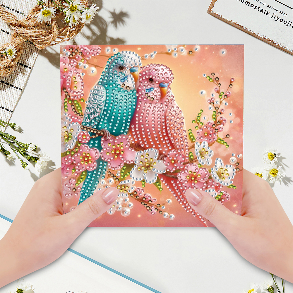 6Pcs DIY Diamond Painting Greeting Card - Bird