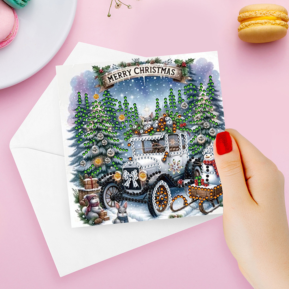 6Pcs DIY Diamond Painting Greeting Card - Car