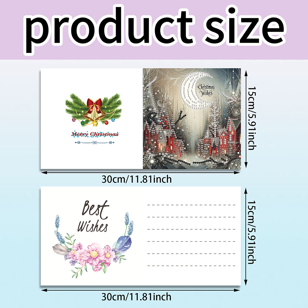 6Pcs DIY Diamond Painting Greeting Card - Christmas