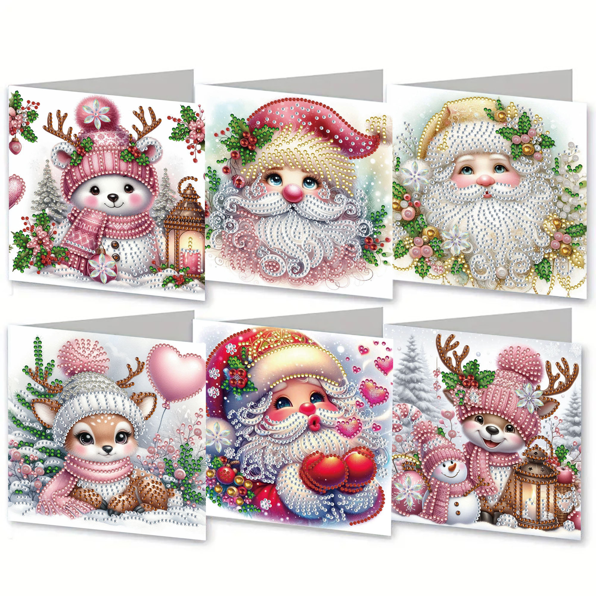 6Pcs DIY Diamond Painting Greeting Card - Christmas