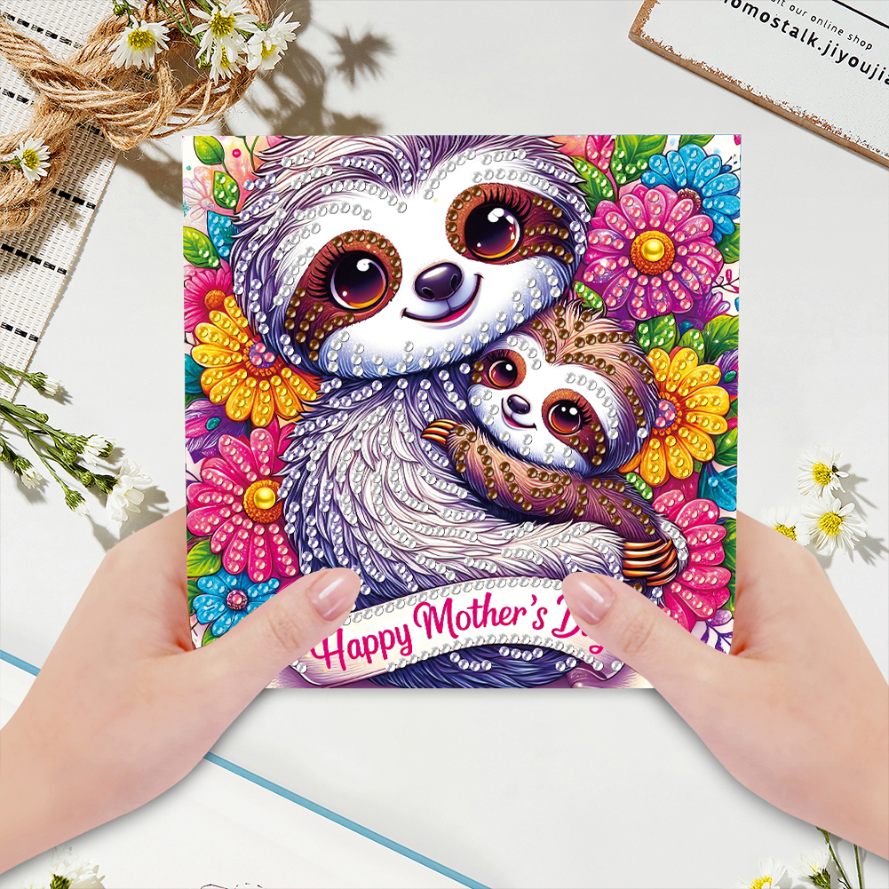 6Pcs DIY Diamond Painting Greeting Card - Happy Mothers Day