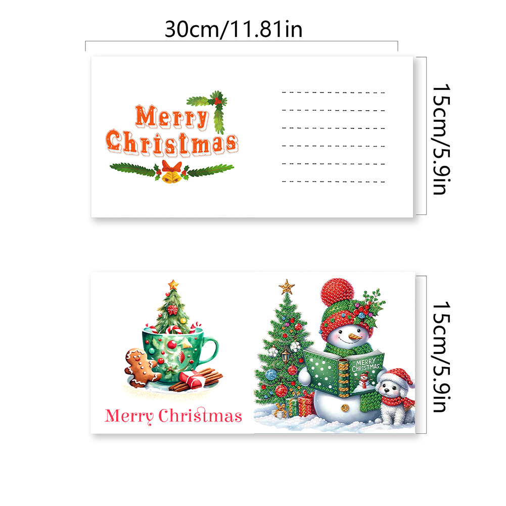 6Pcs DIY Diamond Painting Greeting Card - Merry Christmas