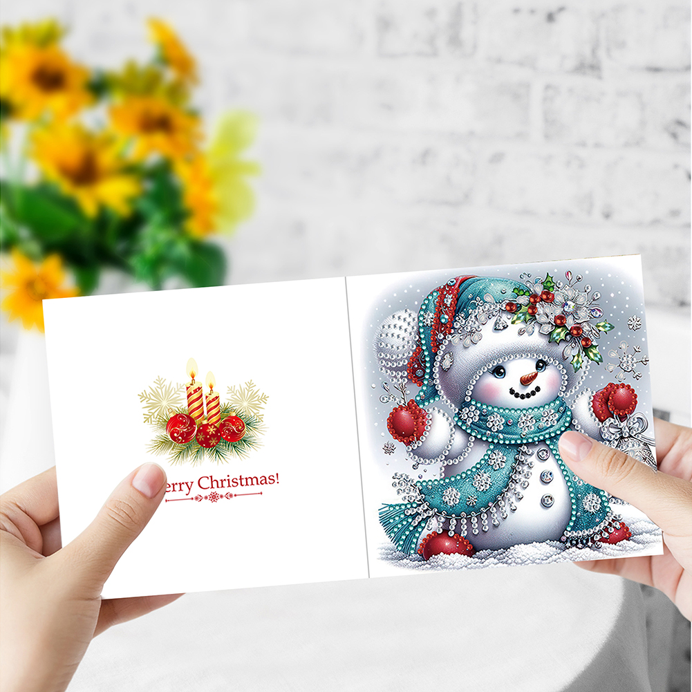 12Pcs DIY Diamond Painting Greeting Card - Winter Christmas