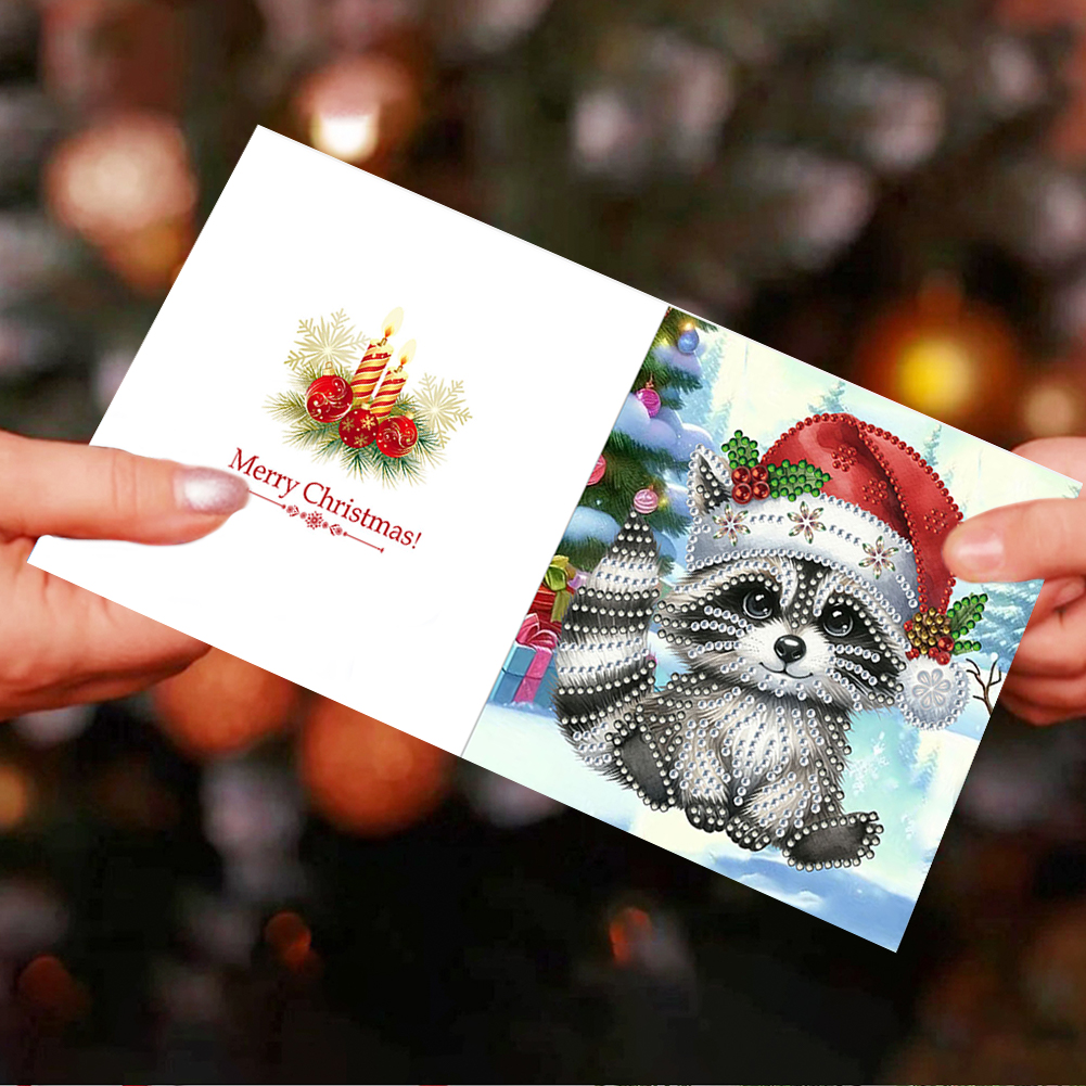 12Pcs DIY Diamond Painting Greeting Card - Winter Christmas