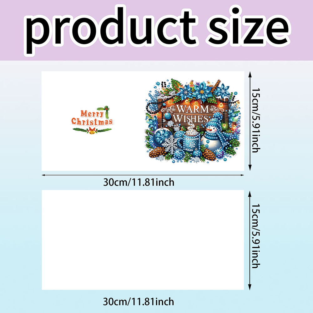 6Pcs DIY Diamond Painting Greeting Card - Merry Christmas