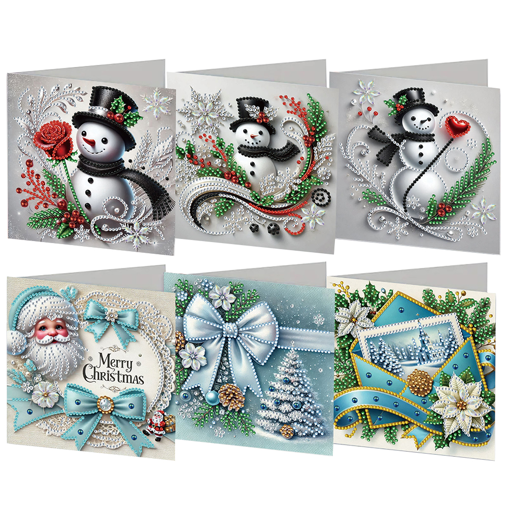 6Pcs DIY Diamond Painting Greeting Card - Christmas
