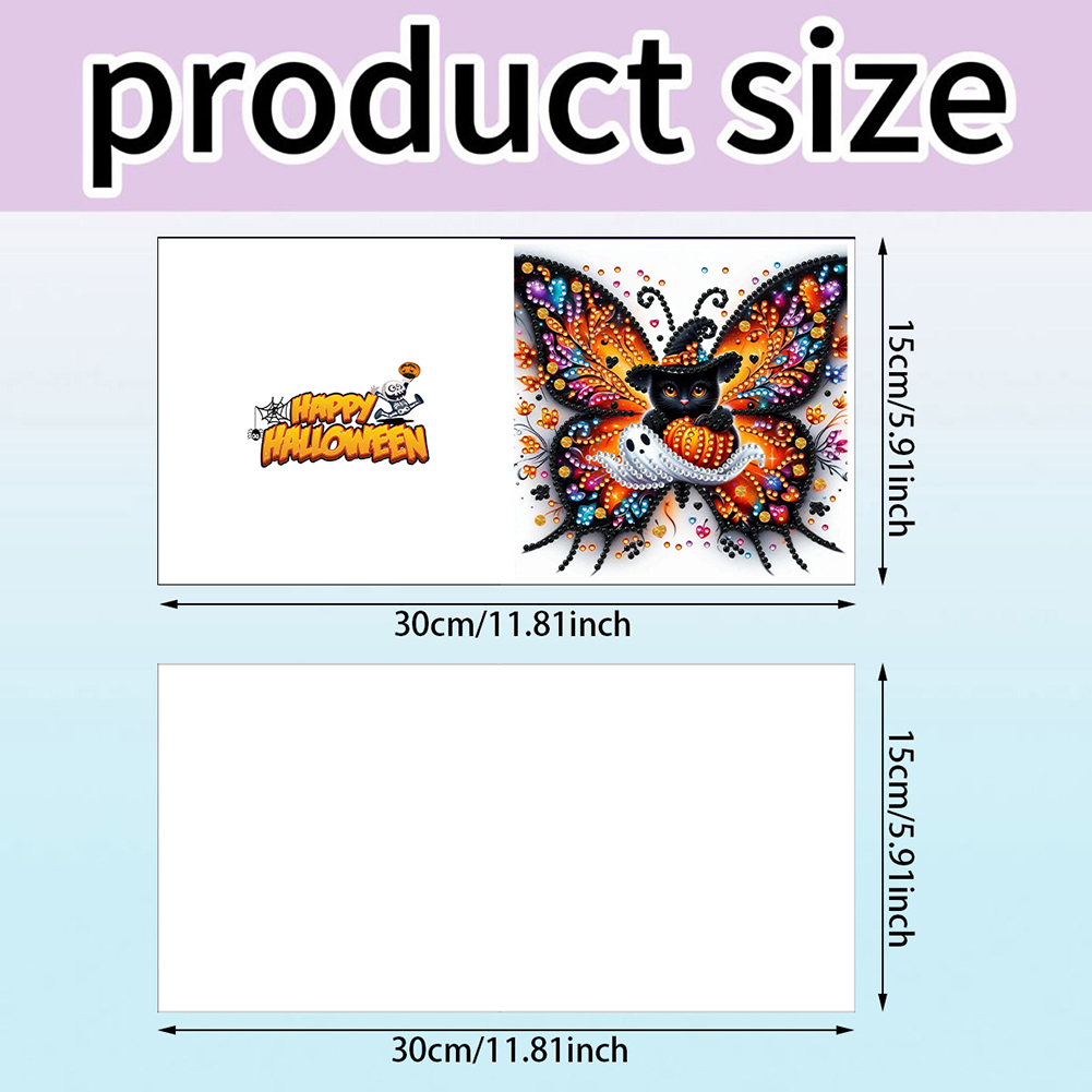 6Pcs DIY Diamond Painting Greeting Card - Halloween