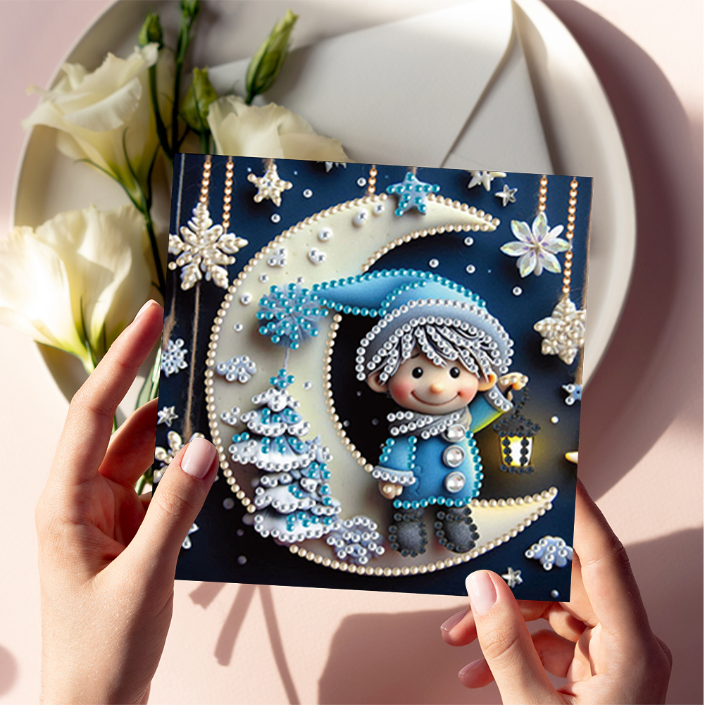 6Pcs DIY Diamond Painting Greeting Card - Christmas