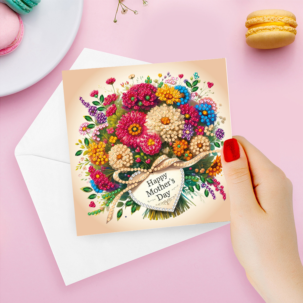 6Pcs DIY Diamond Painting Greeting Card - Happy Mothers Day