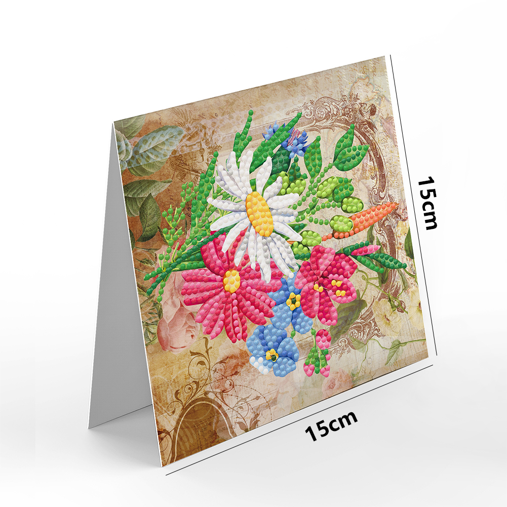16pcs DIY Diamond Painting Greeting Card - Flower
