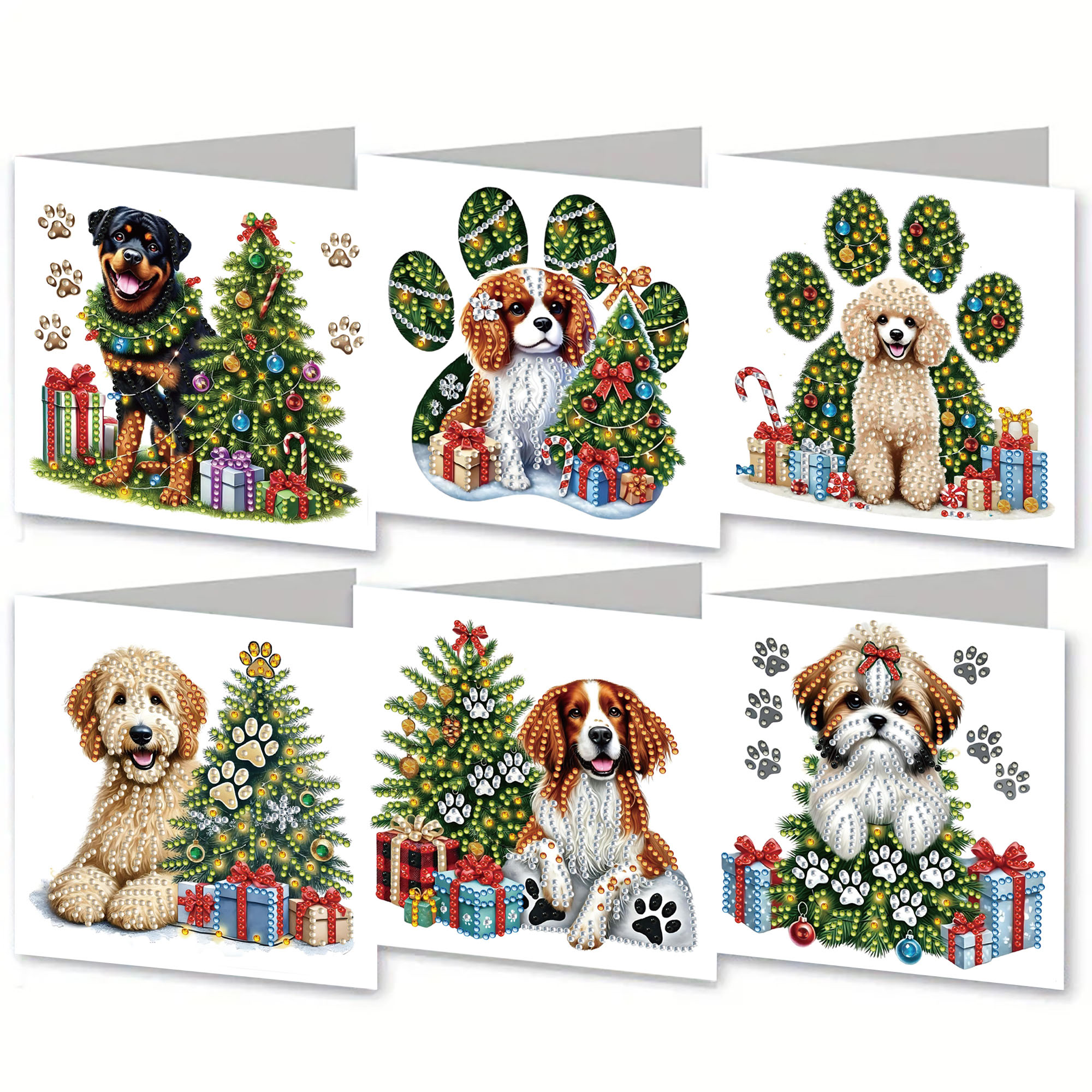 6Pcs DIY Diamond Painting Greeting Card - Dog