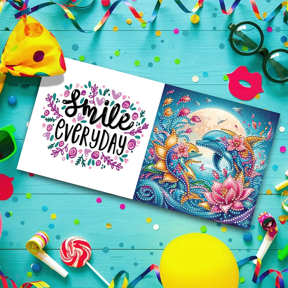 6Pcs DIY Diamond Painting Greeting Card - Whale