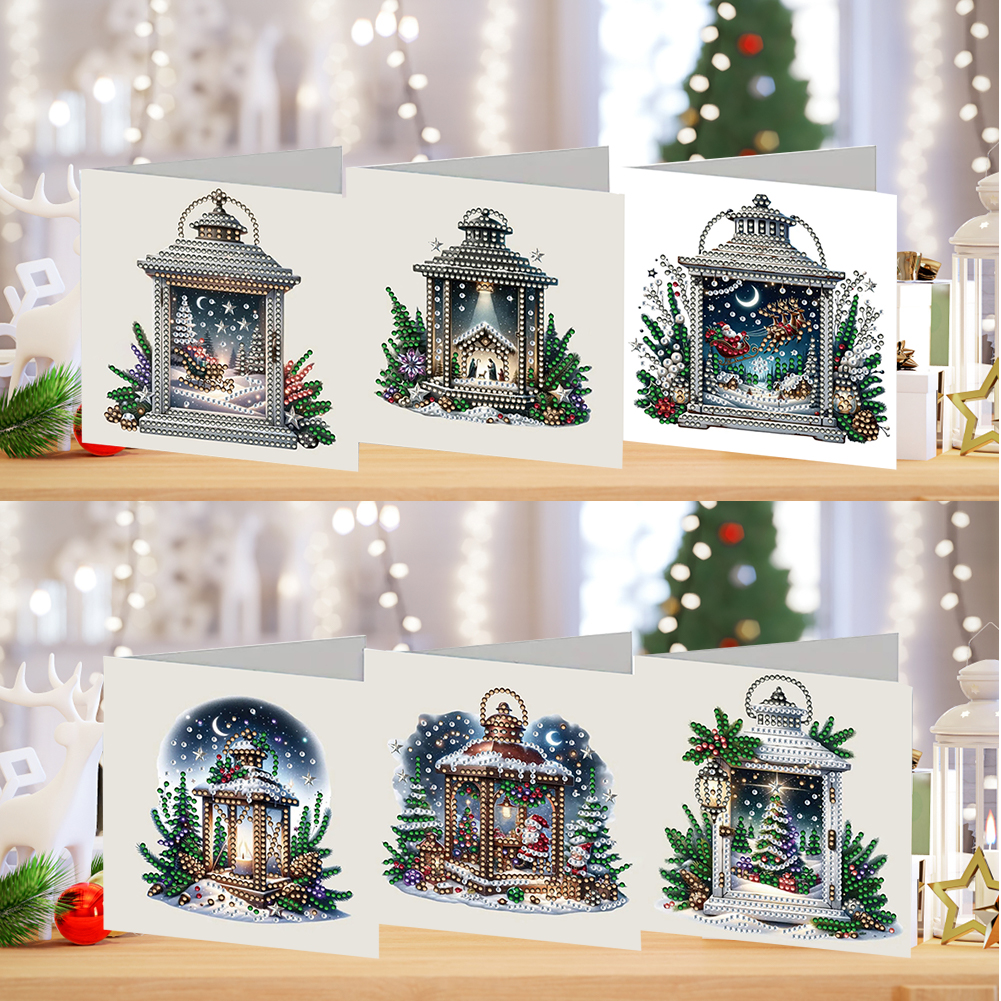 6Pcs DIY Diamond Painting Greeting Card - Christmas