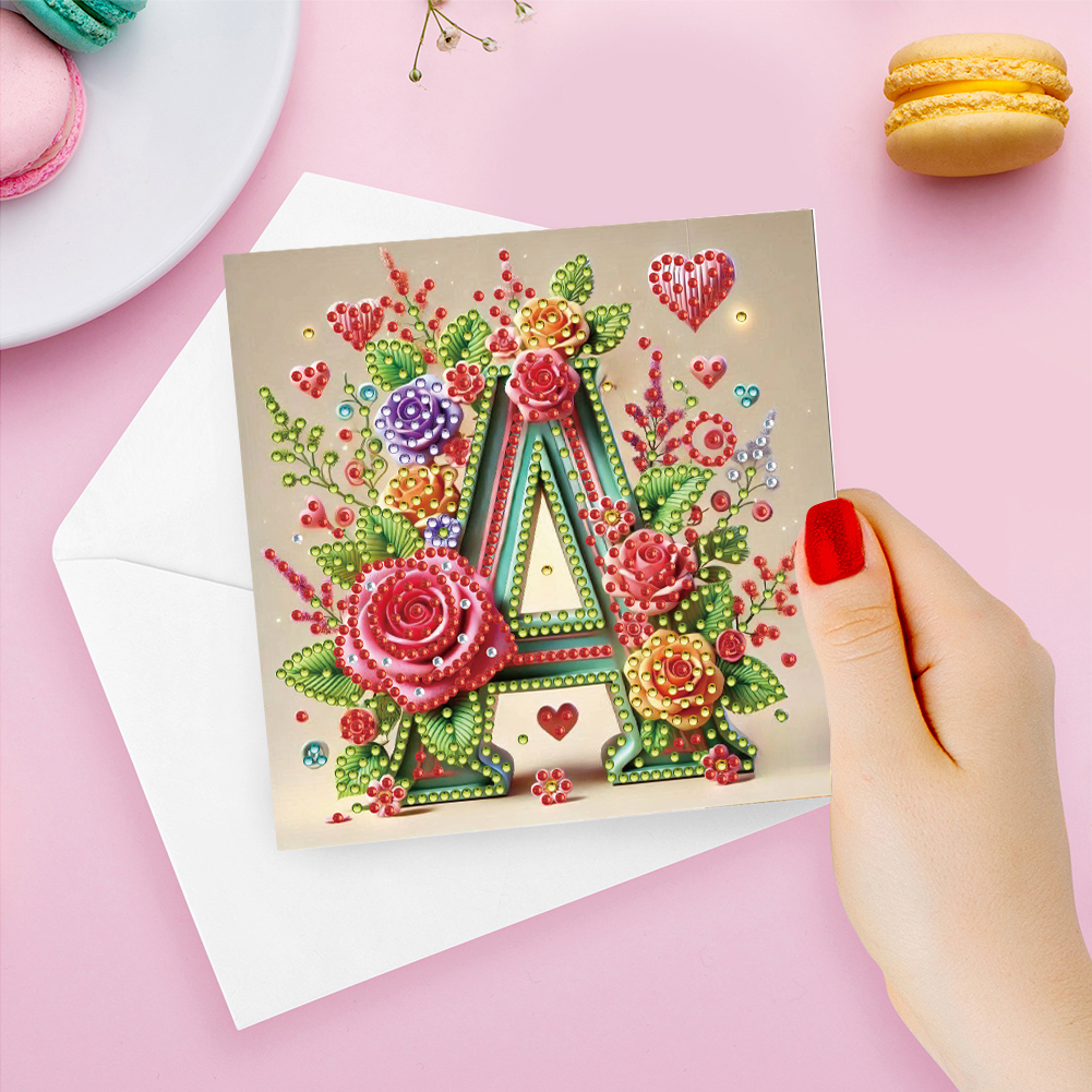 6Pcs DIY Diamond Painting Greeting Card - Letter