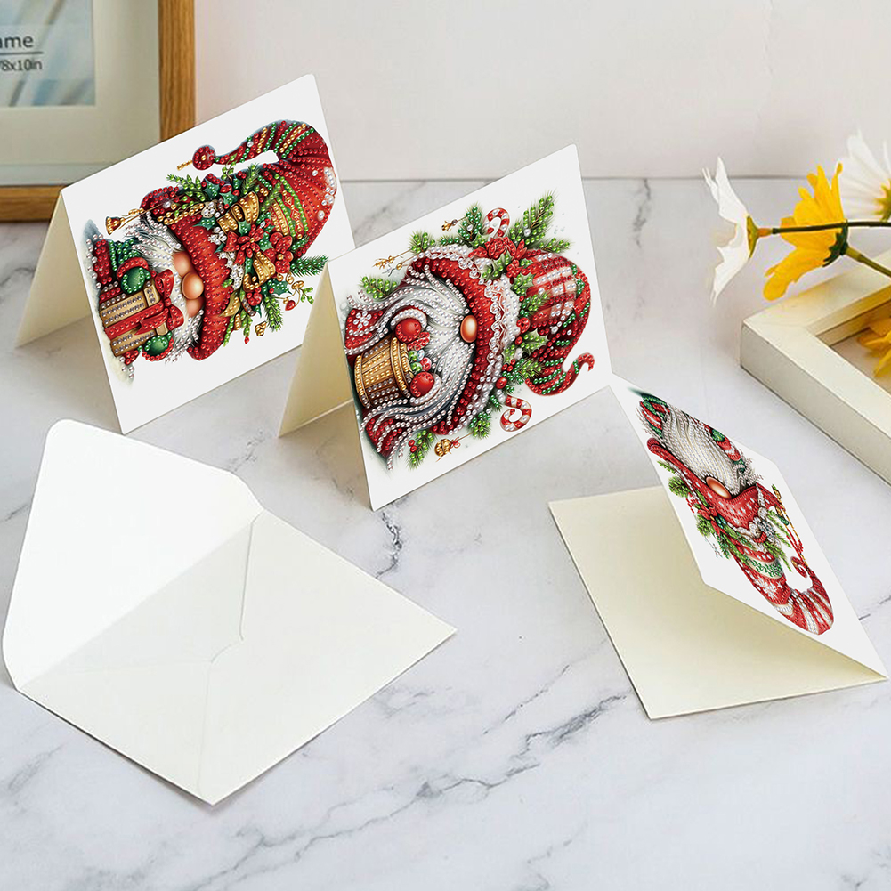 6Pcs DIY Diamond Painting Greeting Card - Christmas Gnome
