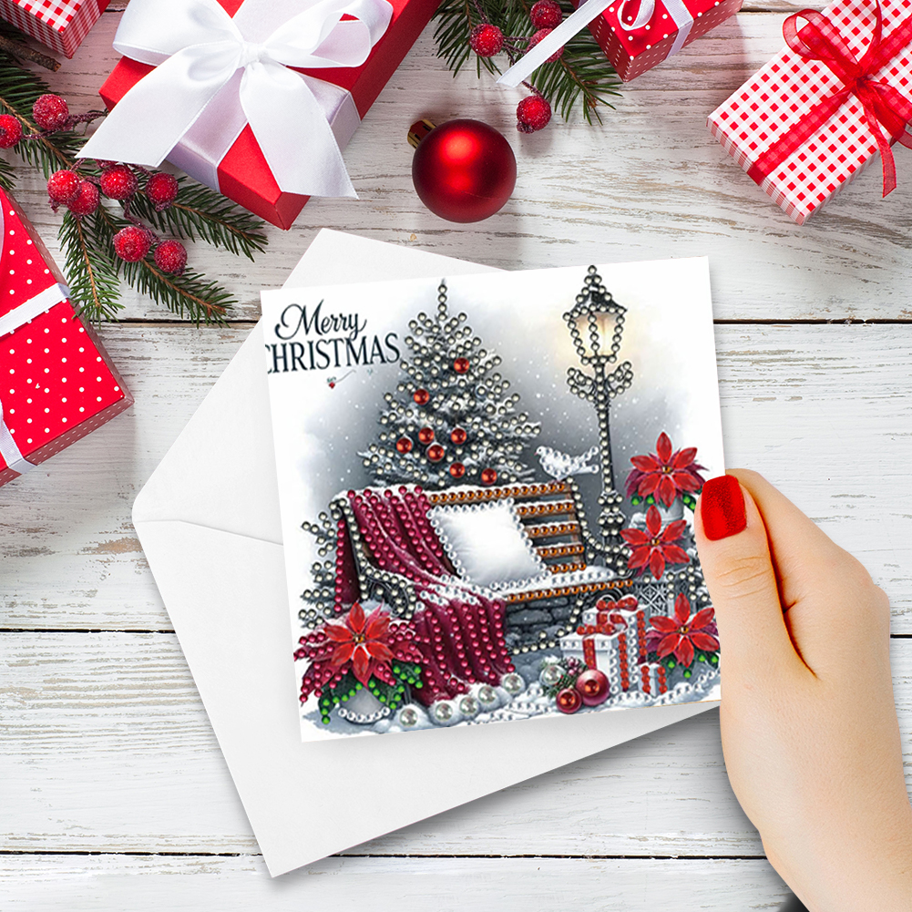 6Pcs DIY Diamond Painting Greeting Card - Christmas